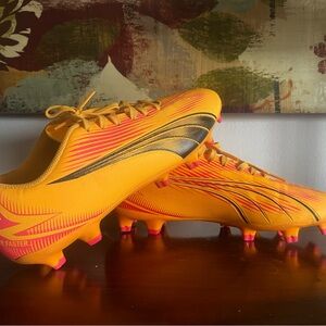 Yellow and Black Soccer Cleats